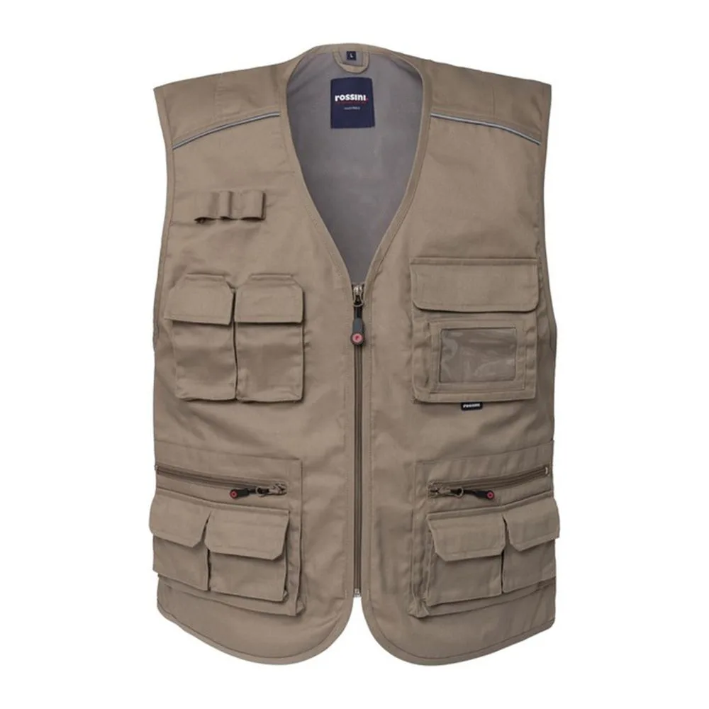 Texpro utility multi pocket vest beige