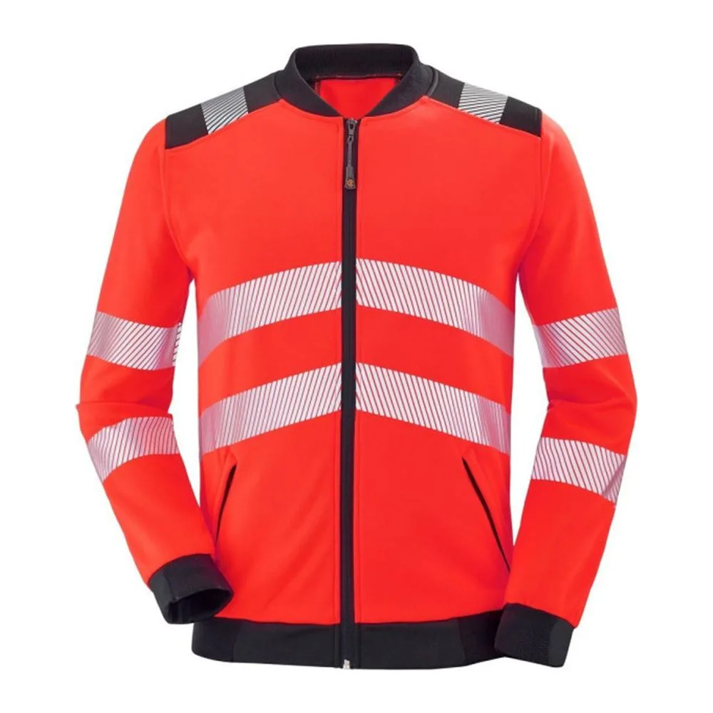 Texpro hi vis zip sweatshirt red