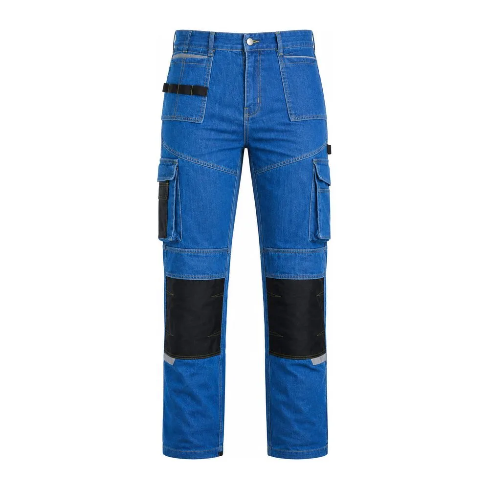 Texpro denim oxford work trousers blue