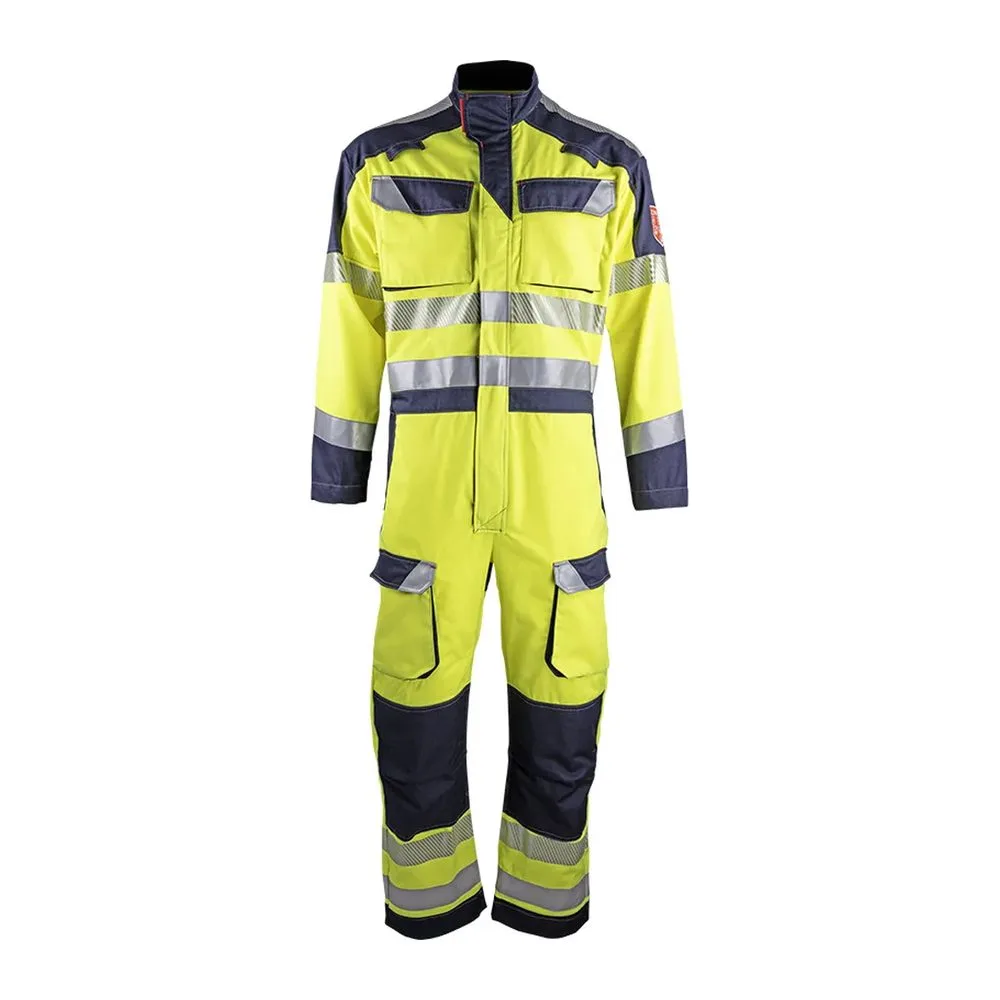 Texpro hi vis fr coverall multi pocket yellow