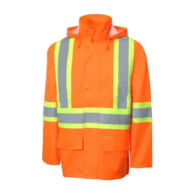 Texpro hi vis hooded jacket seam sealing  orange black