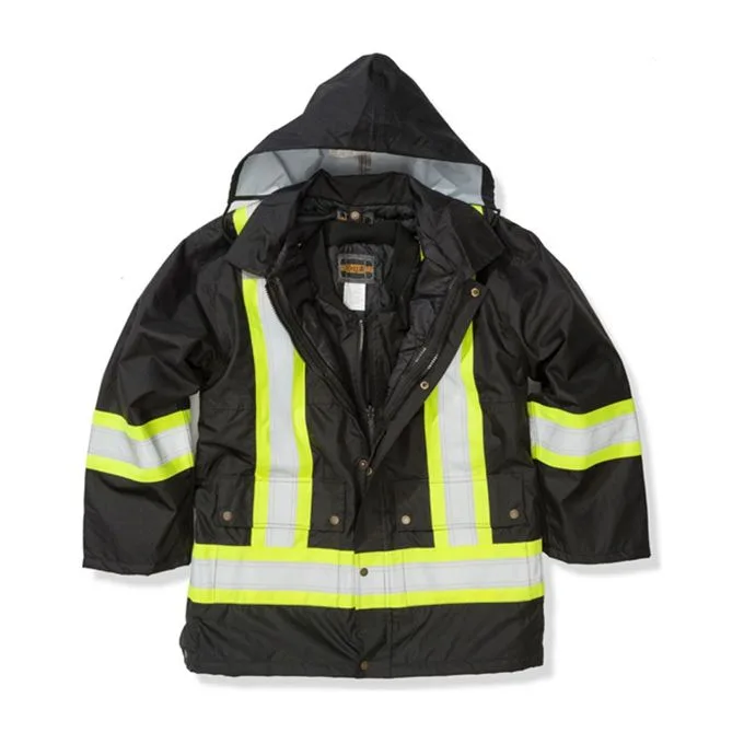 Texpro hi vis winter parka seam sealing black yellow
