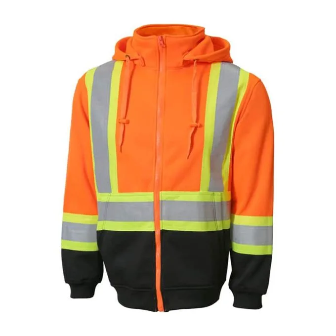 Texpro hi vis zip hoodie orange