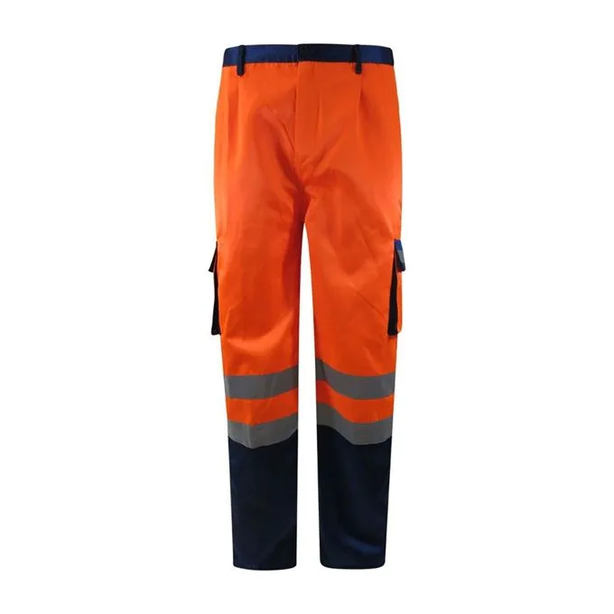 Texpro hi vis cargo trousers orange navy