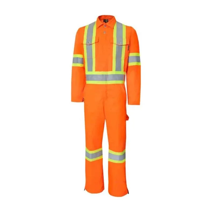 Texpro hi vis coverall two piece rain suit orange