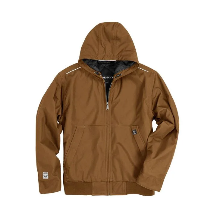 Texpro hooded canvas work jacket brown