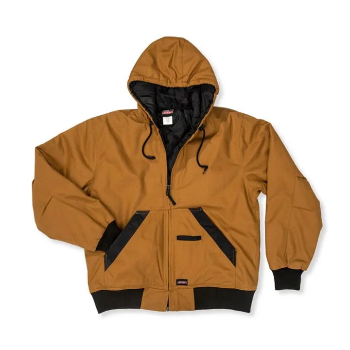 Texpro insulated hooded work jacket brown